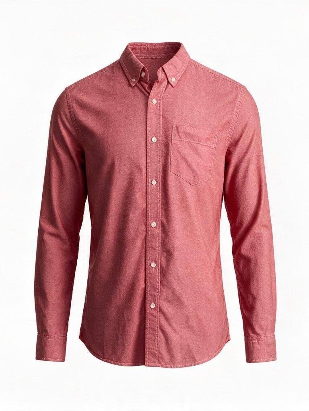 GAP Men 100% Cotton Oxford Shirt Red Coral Button Down Pocket Medium